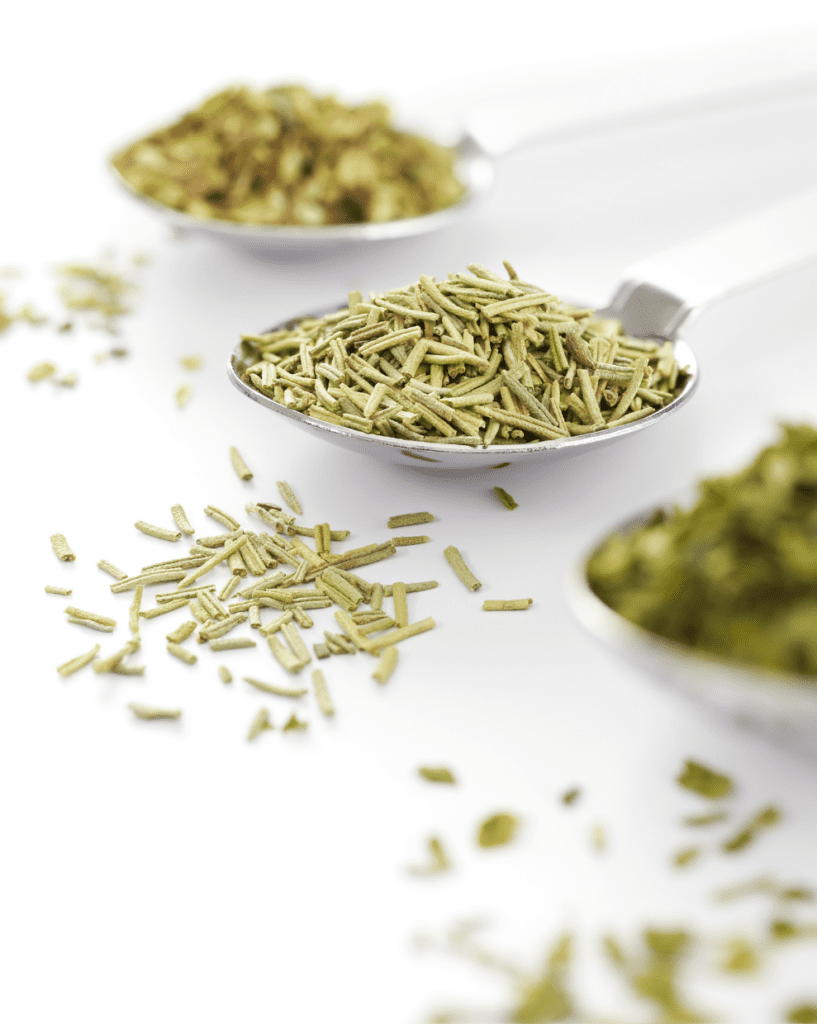 Dried Herbs on Measuring Spoons