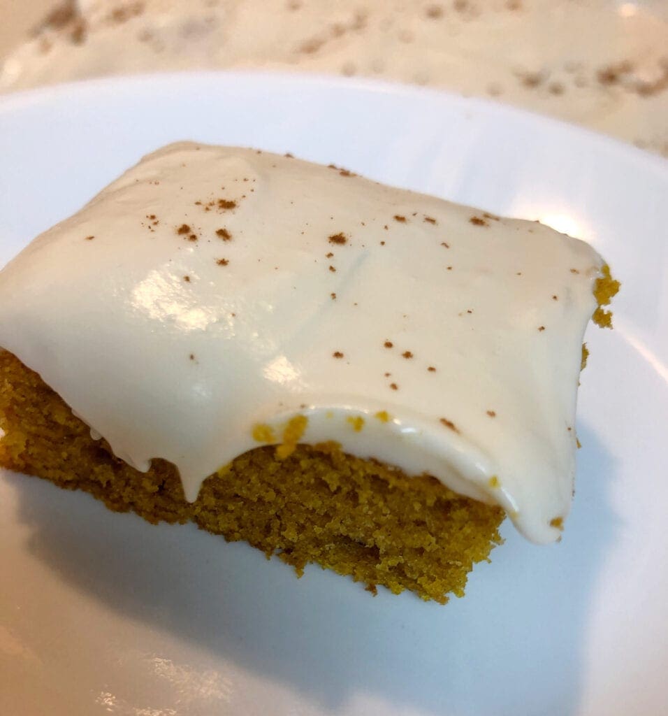 Pumpkin Bar with Cream Cheese Frosting