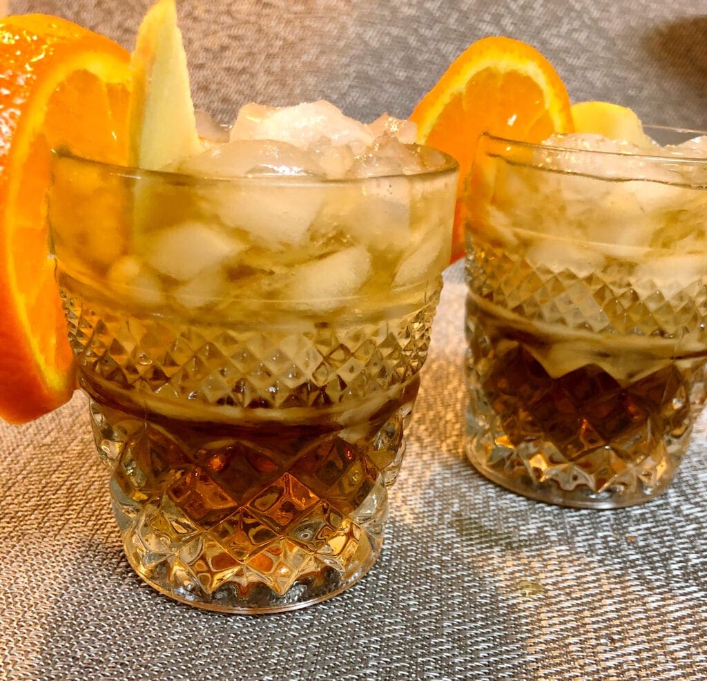 Simple Fall Cocktail Served in Glasses with Ice