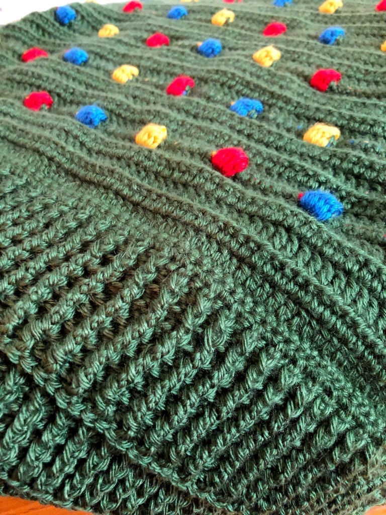 Crochet Ribbed Border on Holiday Blanket