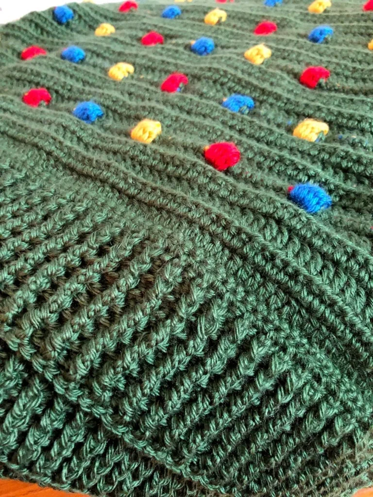 Crochet Ribbed Border on Holiday Blanket