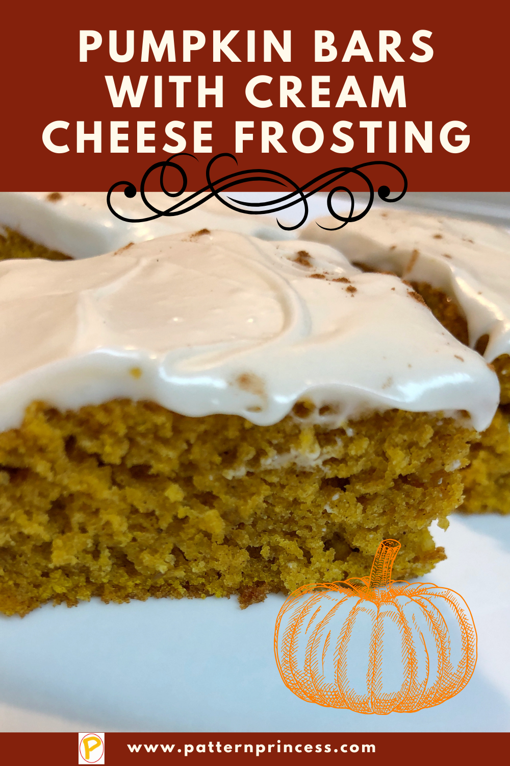 Pumpkin Bars With Cream Cheese Frosting Pattern Princess