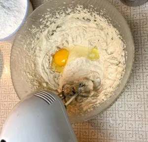 Mixing Eggs into the Cake Batter