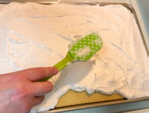 Frosting White Velvet Sheet Cake