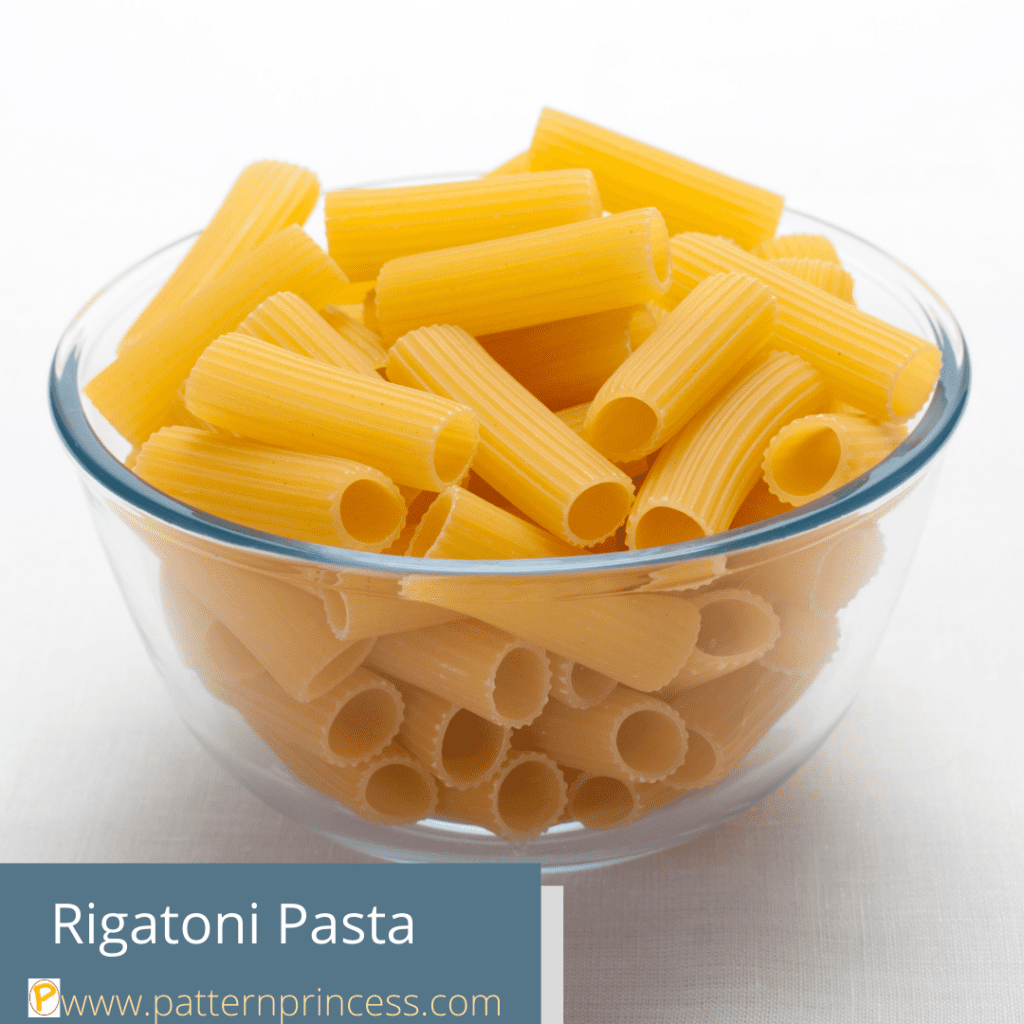 Rigatoni Pasta Dried in a Bowl for display