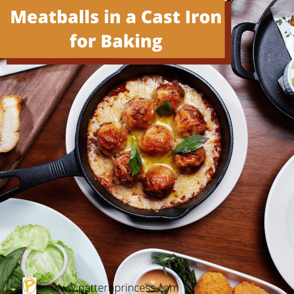 Meatballs in a Cast Iron for Baking