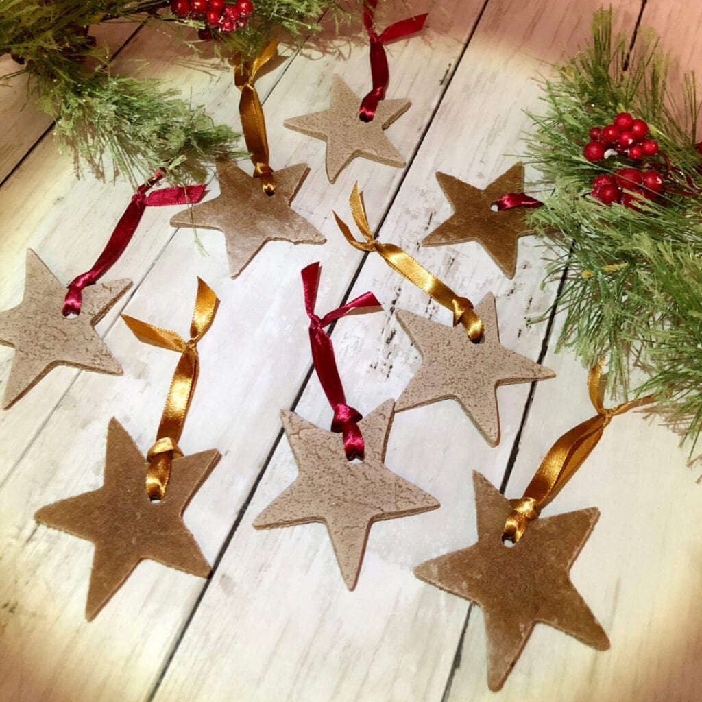 Christmas Cinnamon Ornaments with Ribbon 