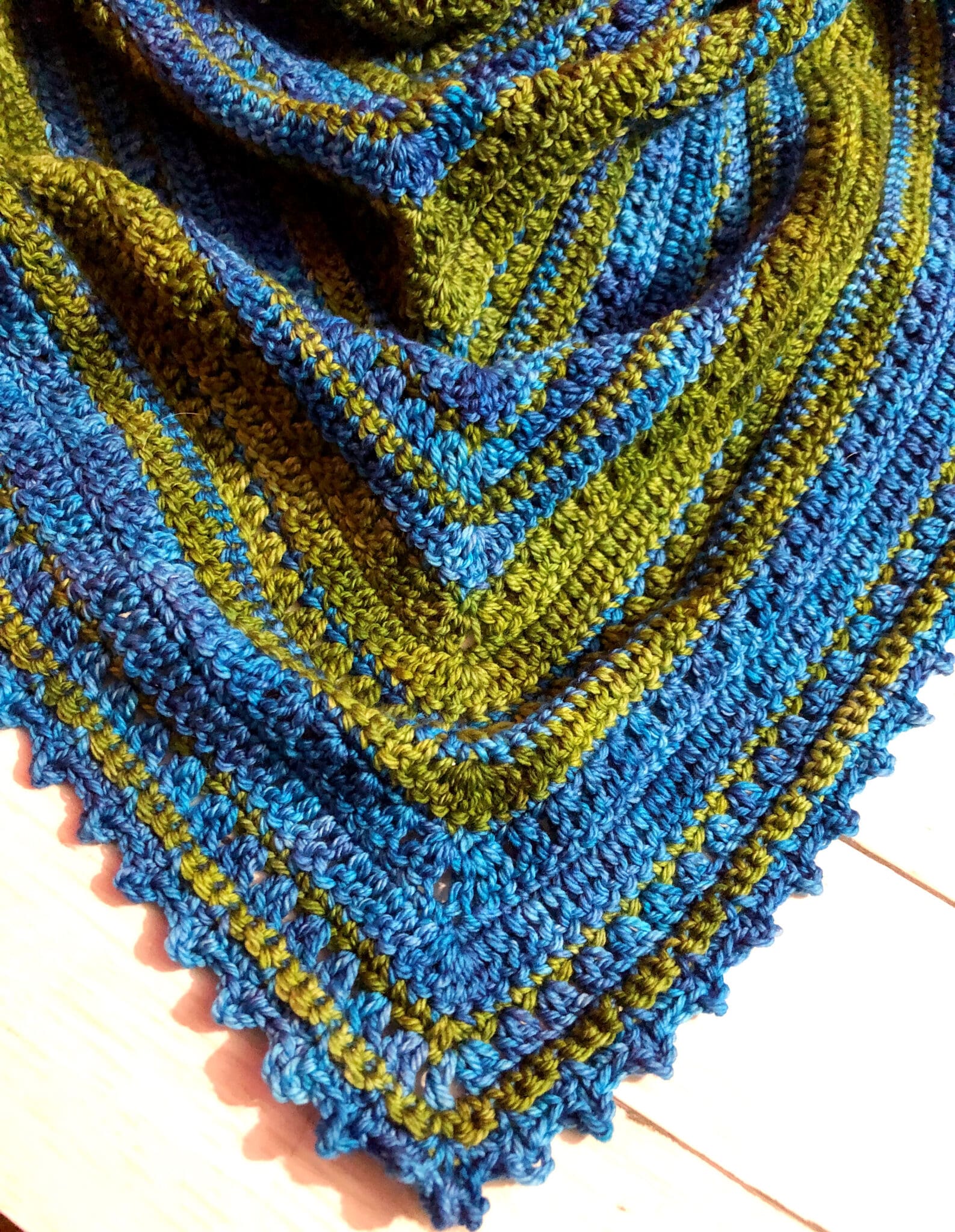 Northern Lakes Crochet Triangle Shawl - Pattern Princess