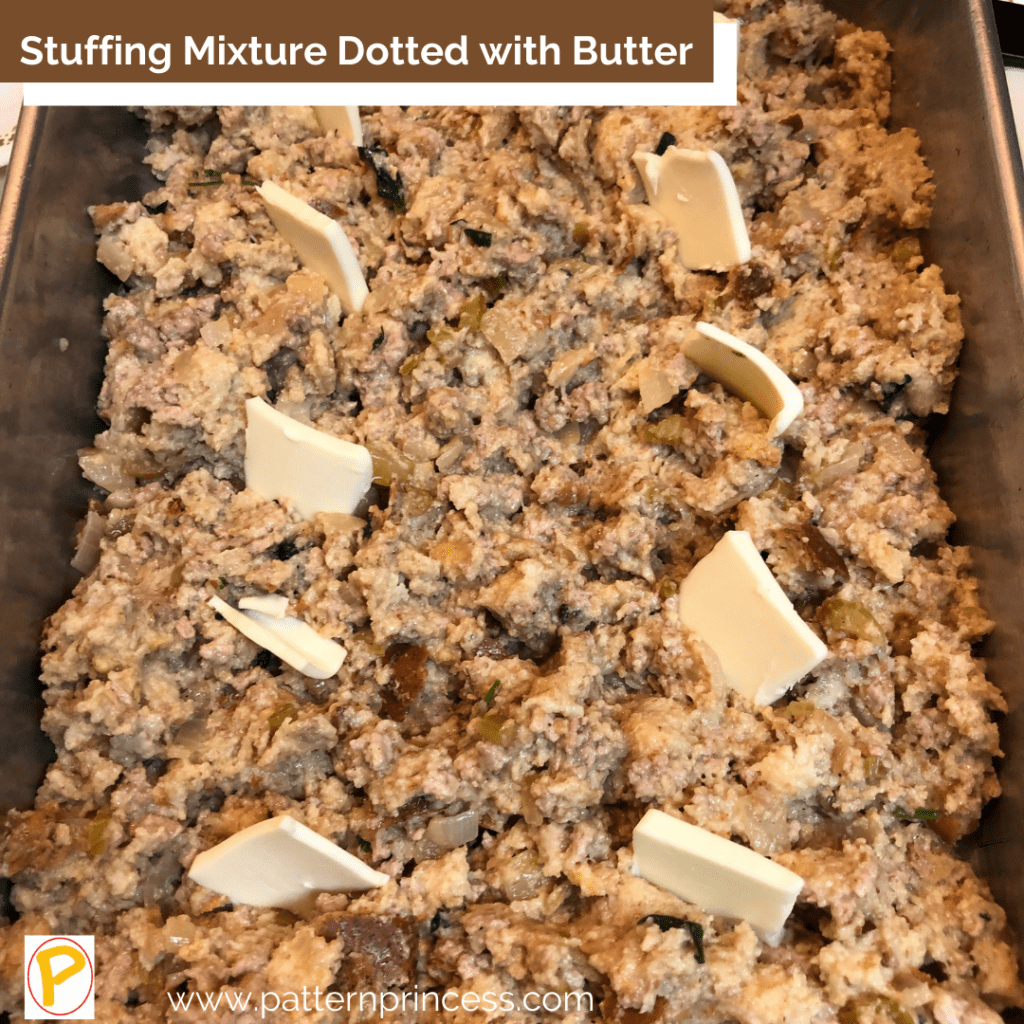 Dressing Mixture Dotted with Butter