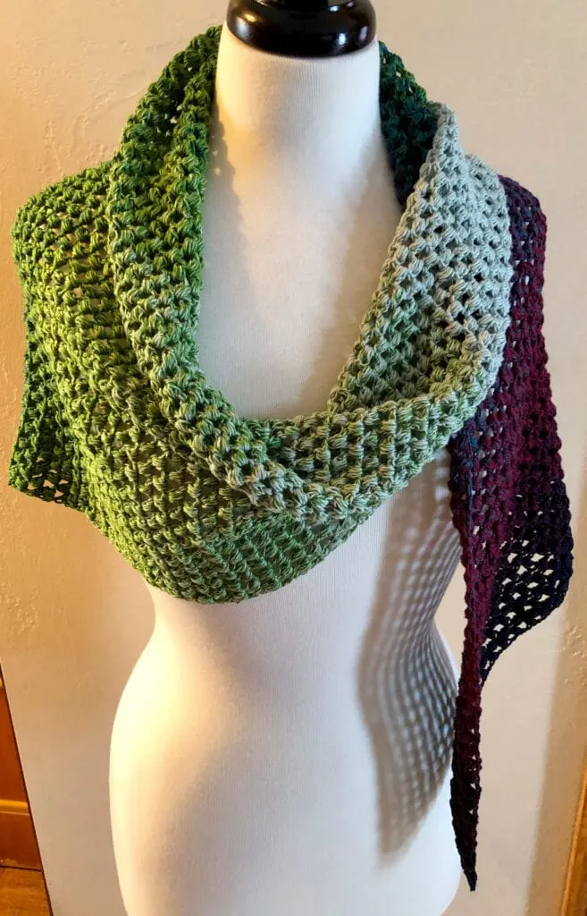 Lacy Scarf Worn over the Shoulders