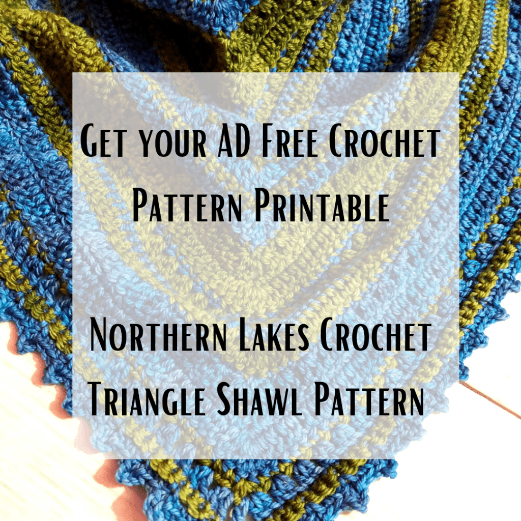 Northern Lakes Crochet Triangle Shawl Printable Pattern