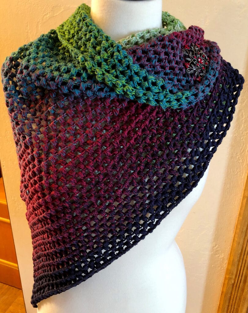 Showing the Black and Red Hues in the Shawl