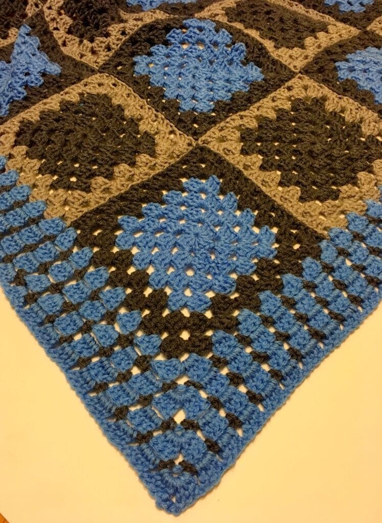 Blue Corner on Skipping Pebbles Blanket