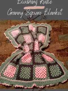 Blushing Ruffle Granny Square Blanket
