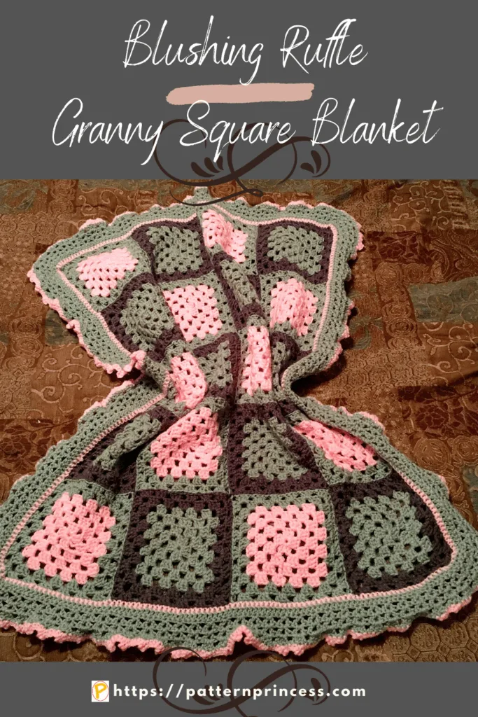 Blushing Ruffle Granny Square Blanket