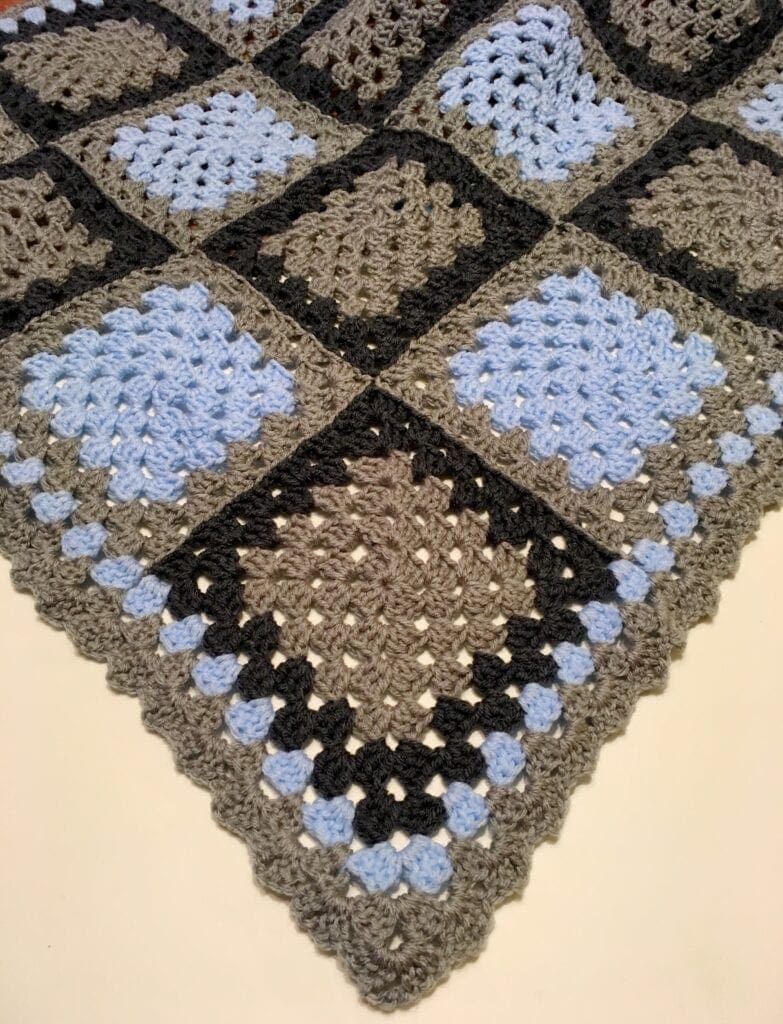 Corners of Blue Skies Baby Blanket