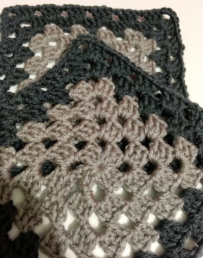 Dusty Grey and Charcoal Grey Granny Square