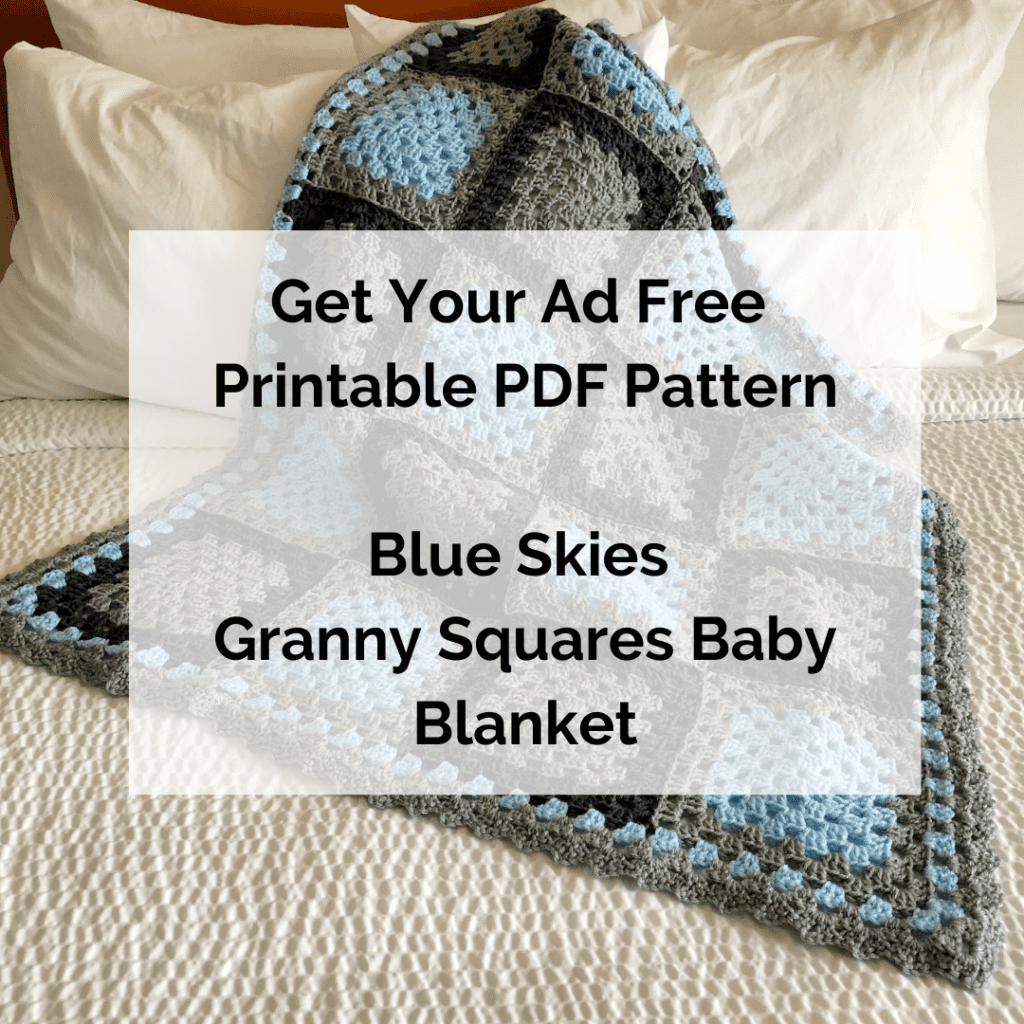 Get Your Ad Free Printable PDF Pattern Blue Skies Granny Squares Baby Blanket