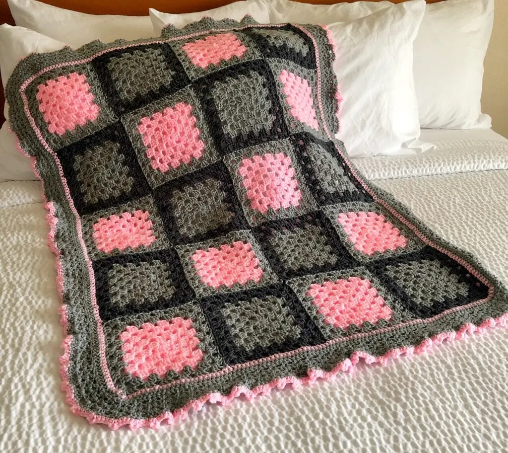 Girl Pink and Grey Baby Blanket
