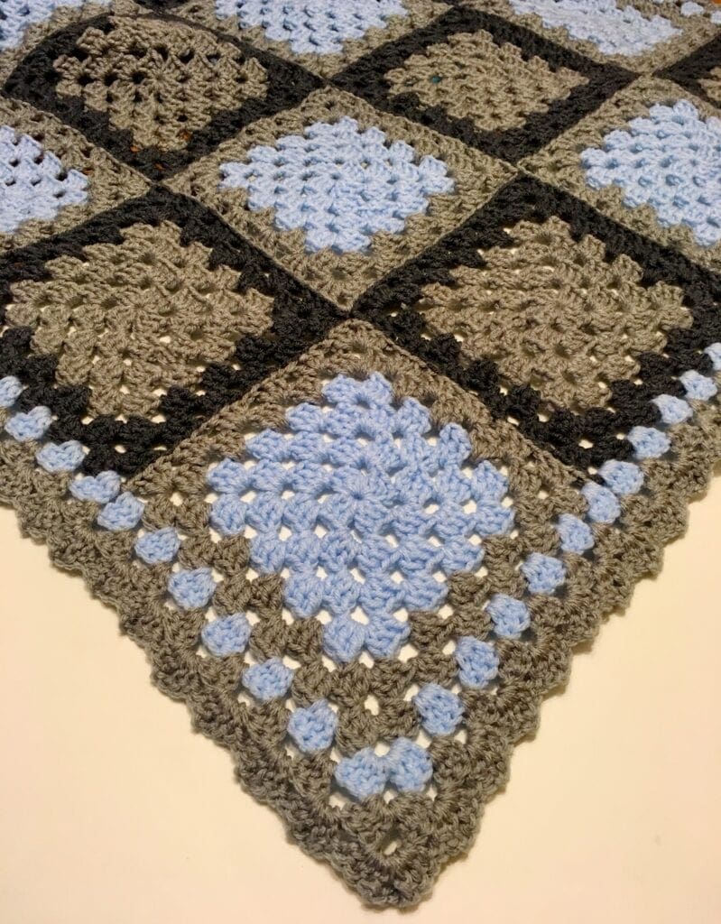 Light Blue Square Corner of Blanket