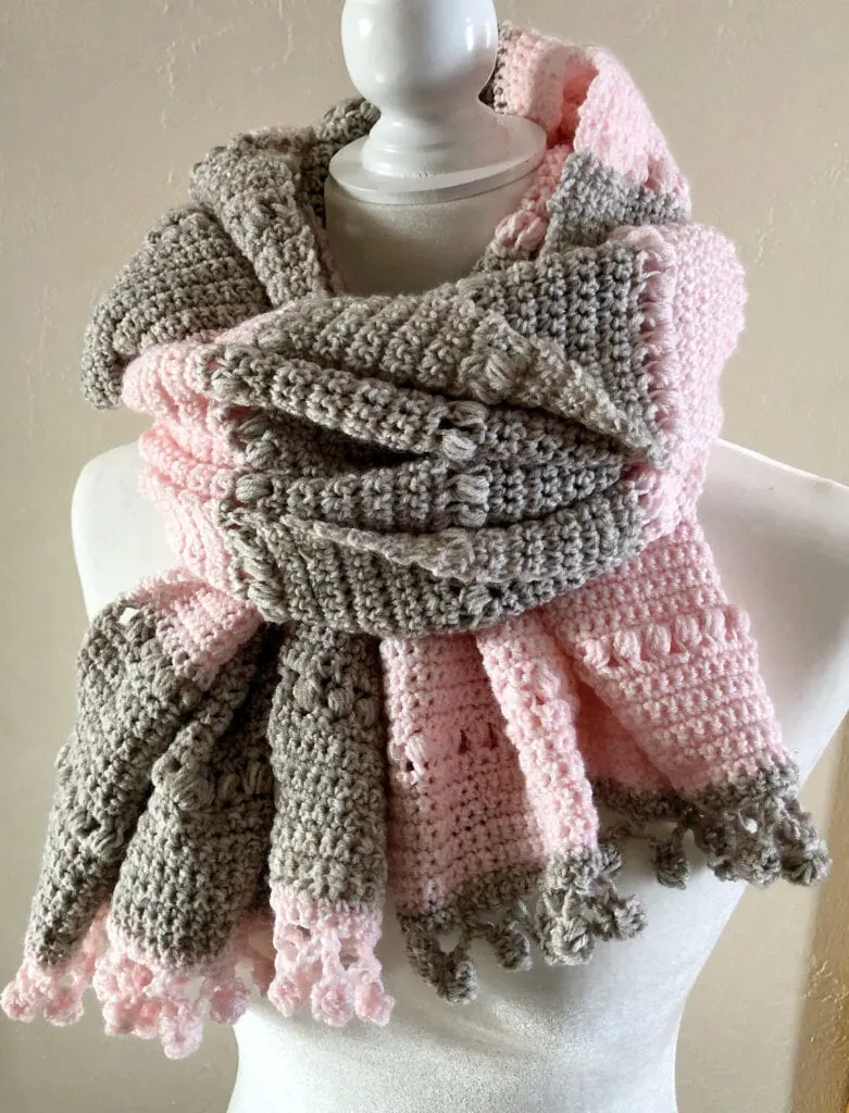 Crochet Wrap Worn Close to the Neck as a Scarf