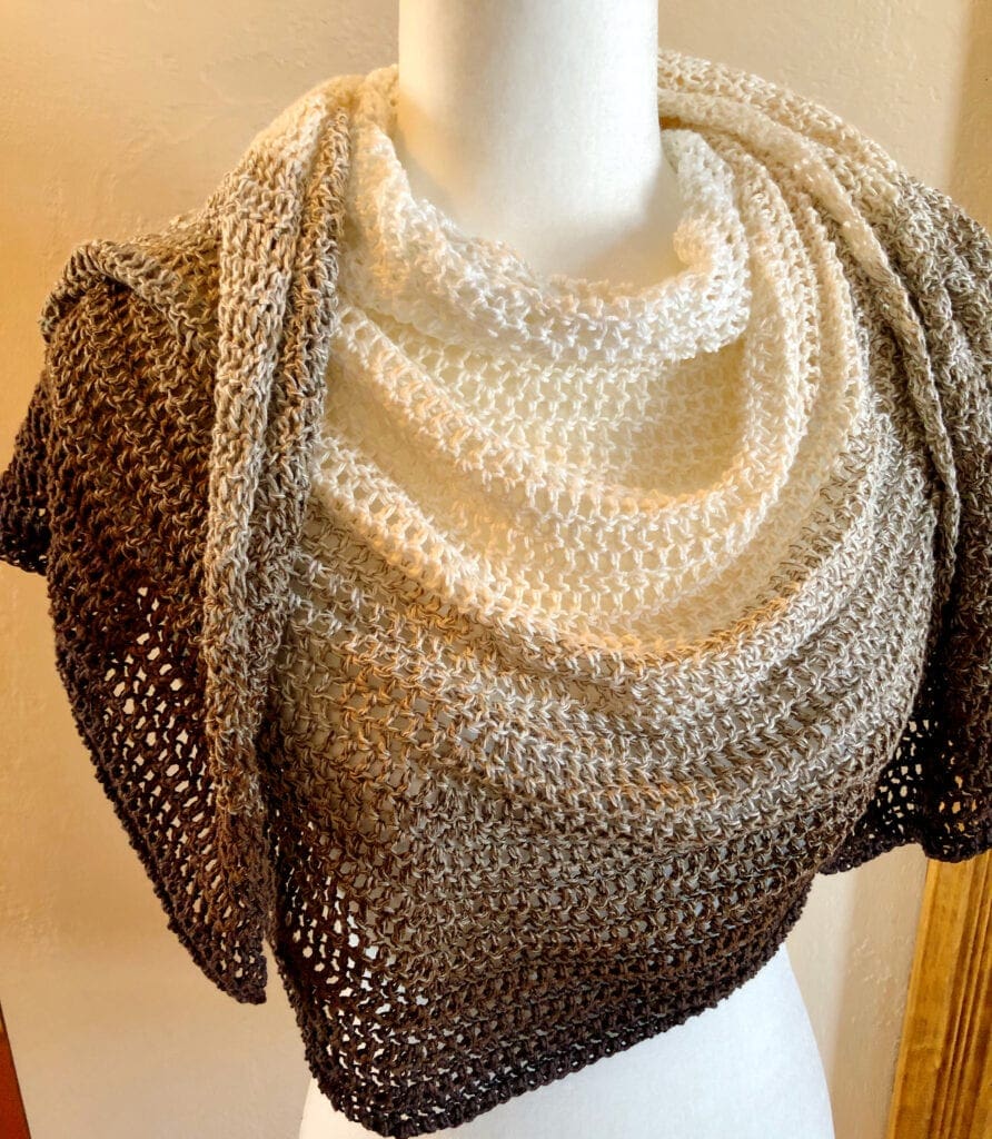 Front View of Crescent Moon Shawl