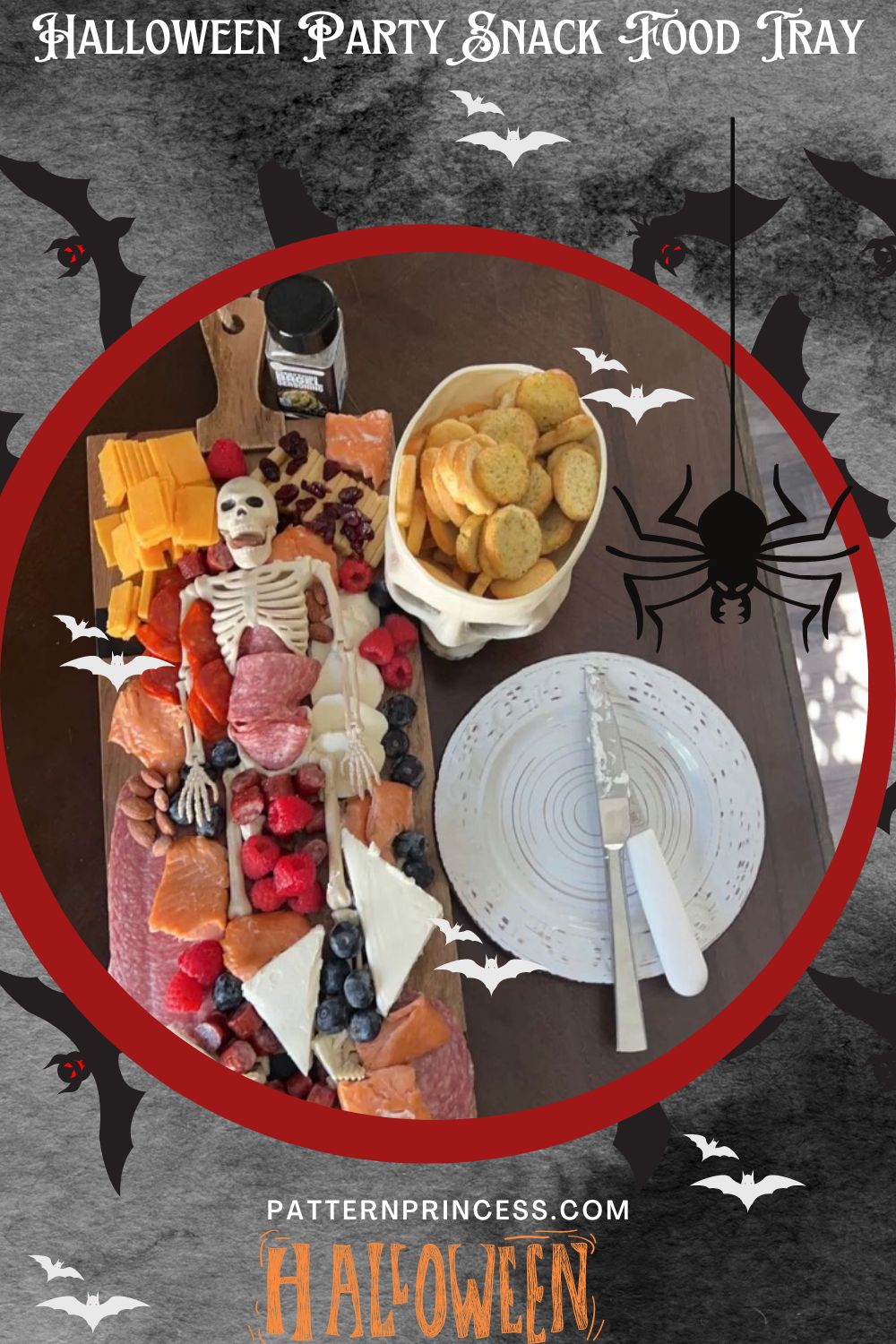party themed snack board halloween
