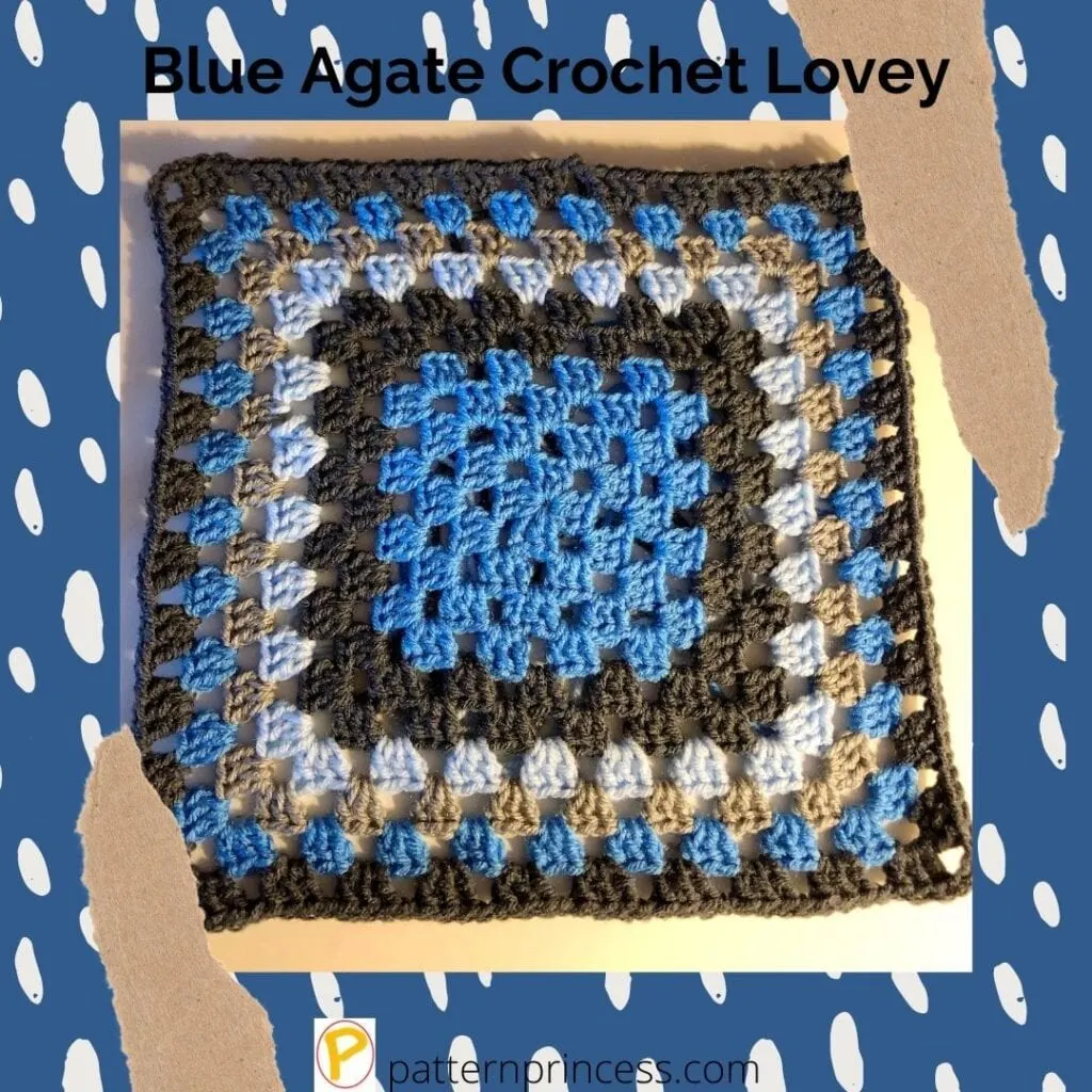 Blue Agate Crochet Lovey 1