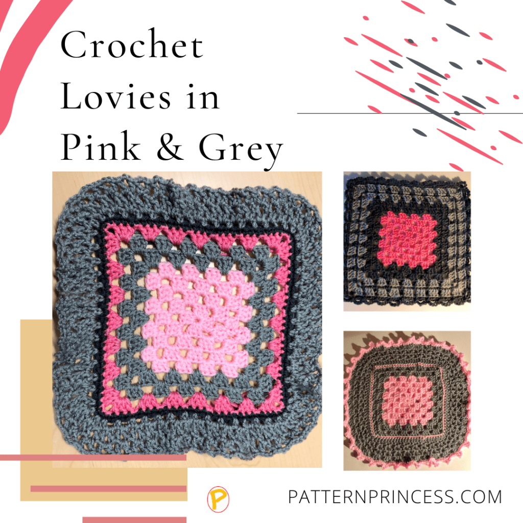 Crochet Lovies in Pink and Grey