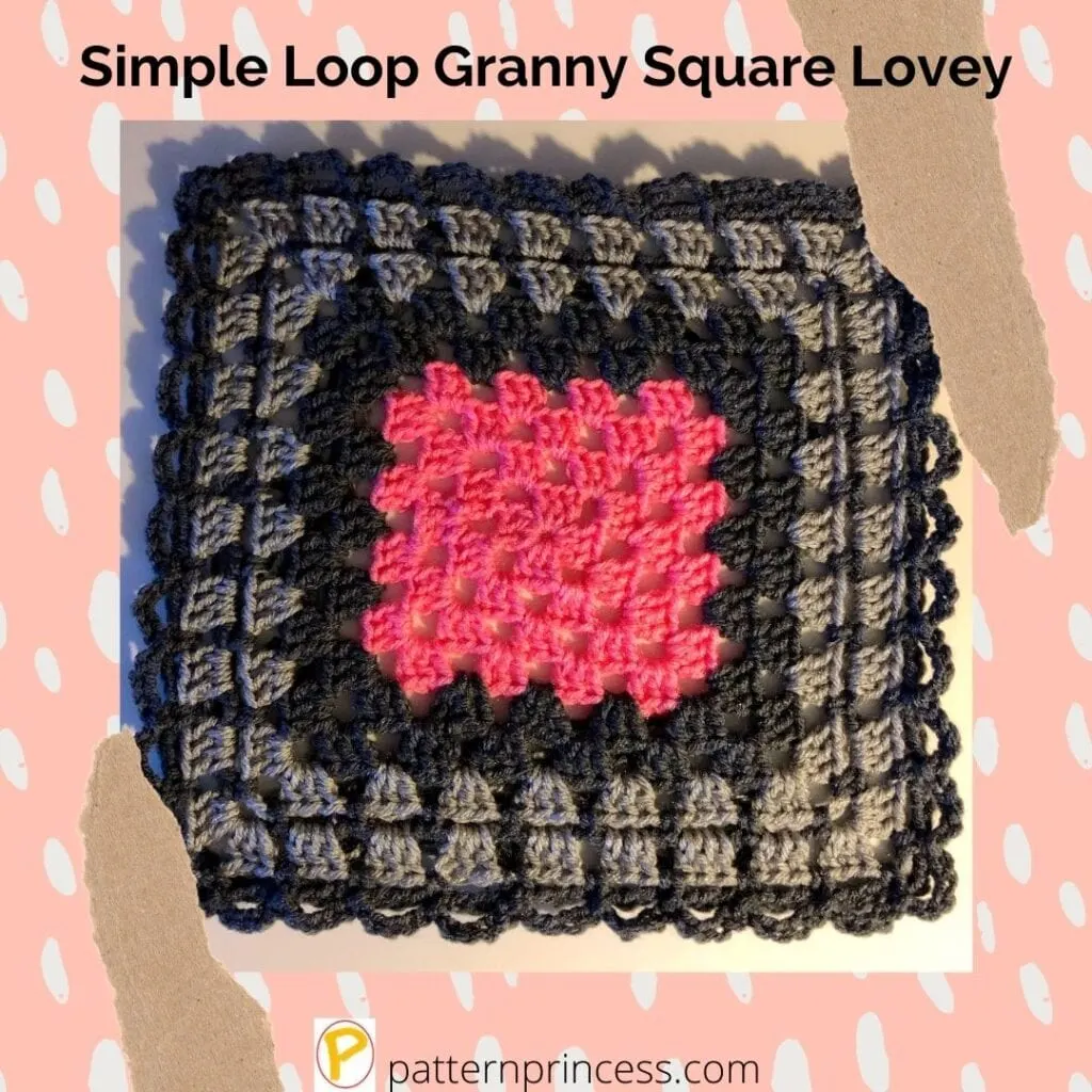 Simple Loop Granny Square Lovey 1
