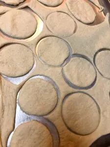 Cutting out 2-inch Circles in the Dough