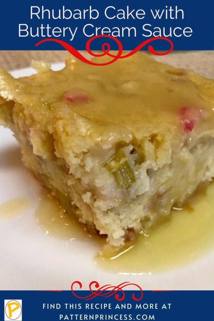 Rhubarb Cake with Buttery Cream Sauce