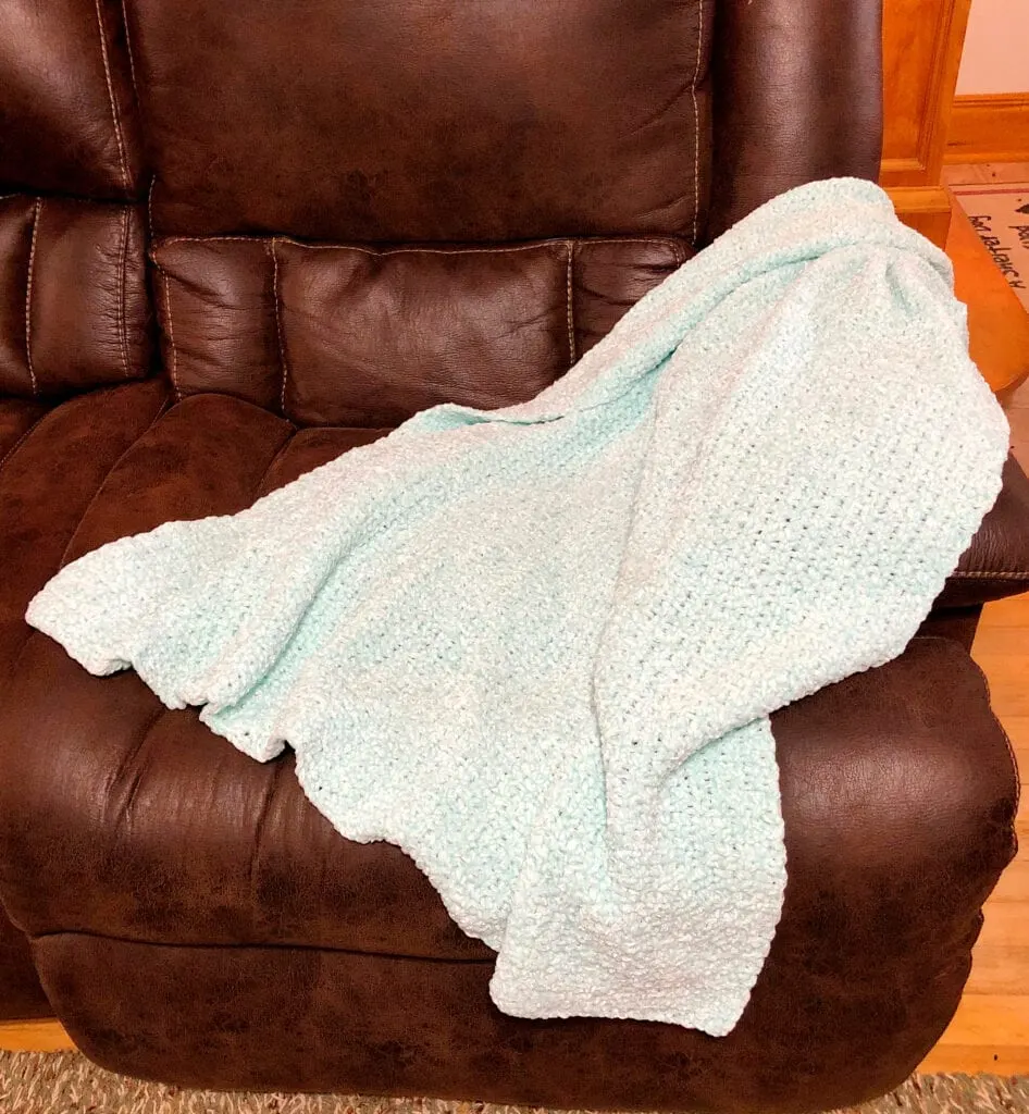 Crochet Soft Chunky Blanket on Sofa