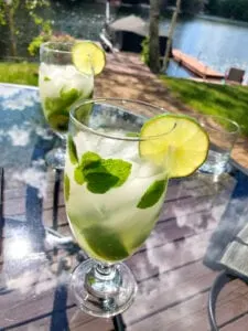 Sharing a Mojito with Friends on Patio