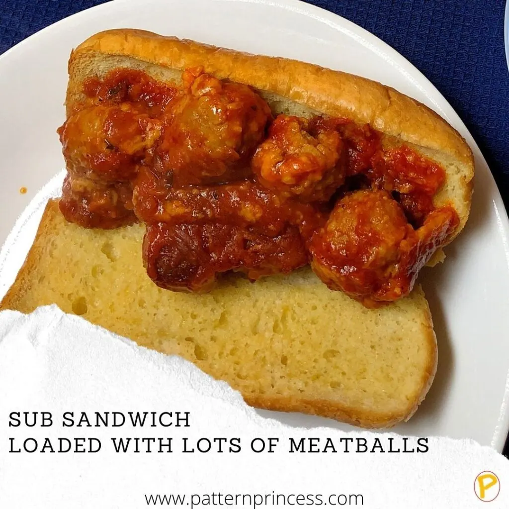 Sub Sandwich Loaded with Lots of Meatballs