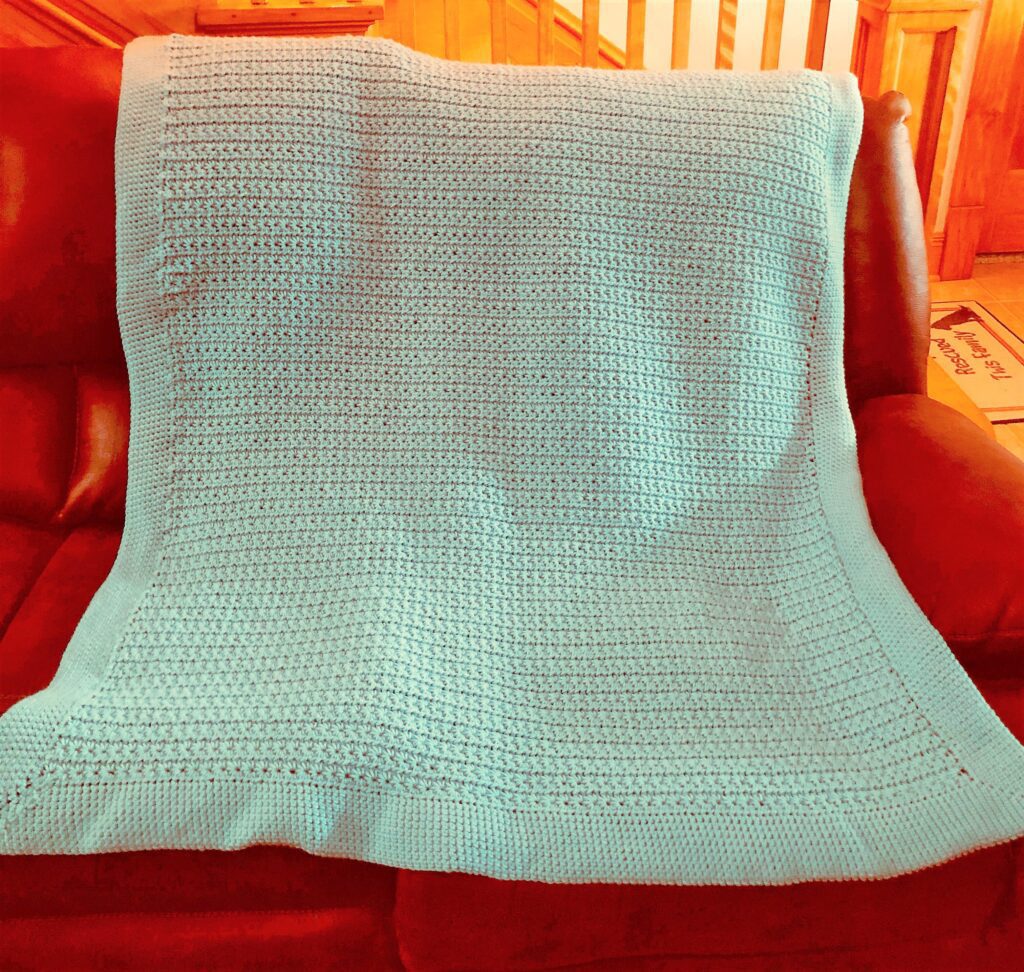 Large Star Stitch Blanket on Sofa