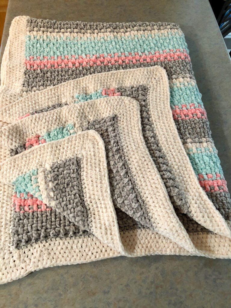 Velvet Yarn Blanket Crochet Border