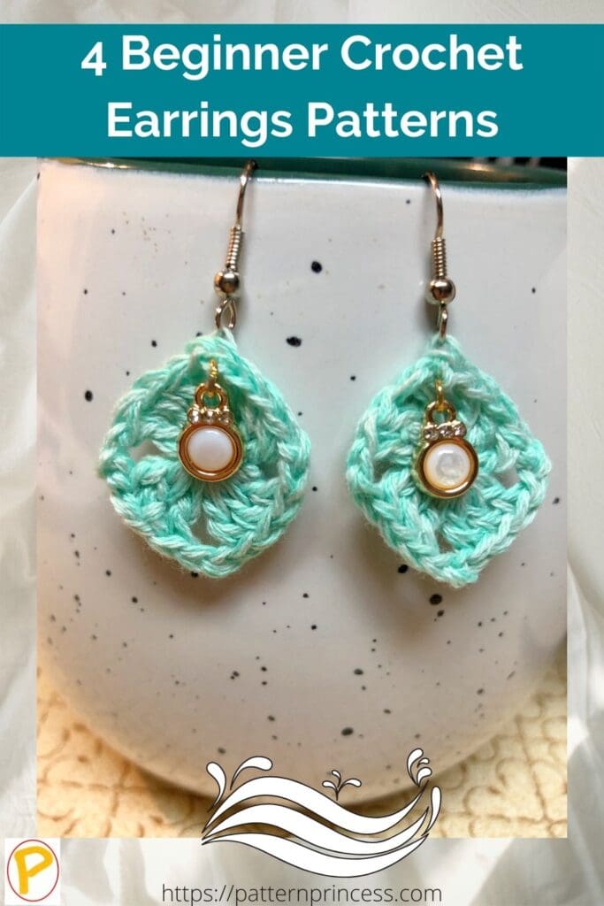 4 Beginner Crochet Earrings patterns