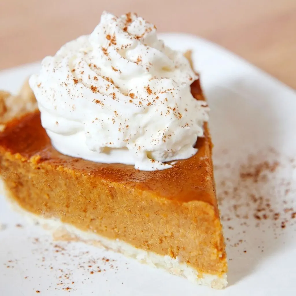 Slice of Pie with Homemade Whipping Cream