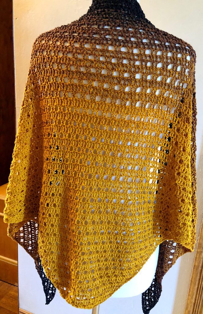 Back of the Shawl Showing the Colors and Length