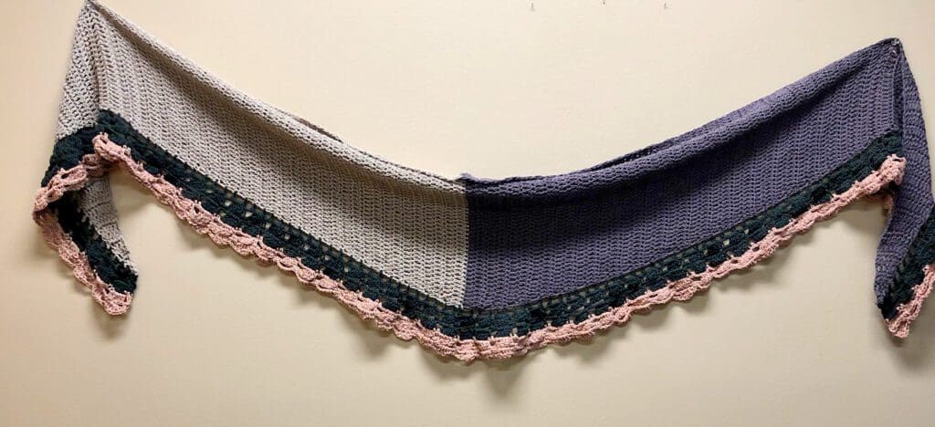 Easy Crochet Shawl with Lacy Border