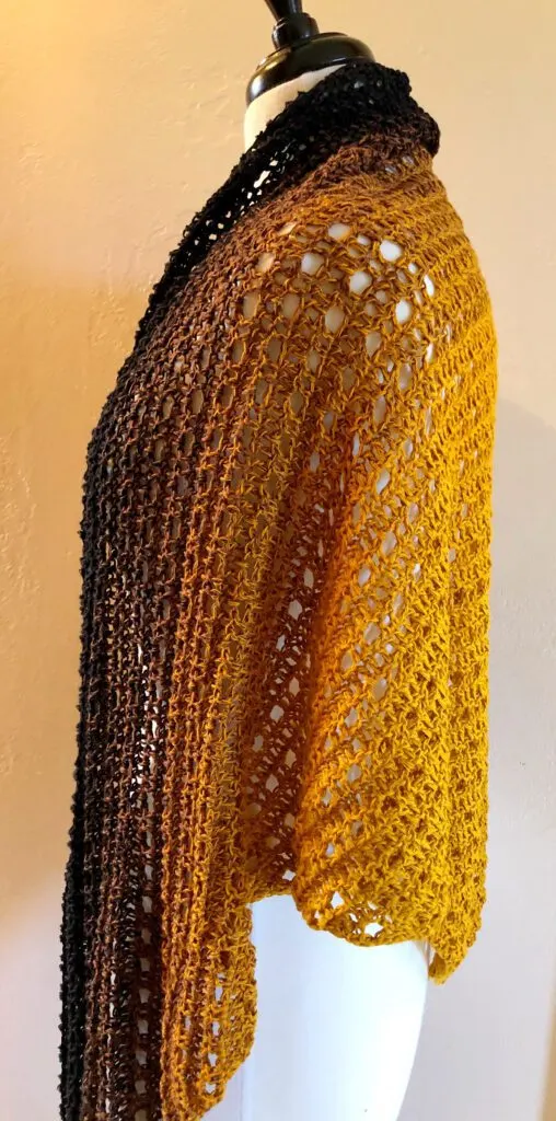 Side View of the Triangle Shawl