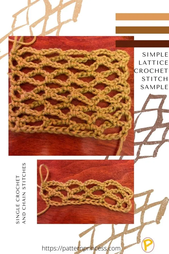 Simple lattice crochet stitch sample