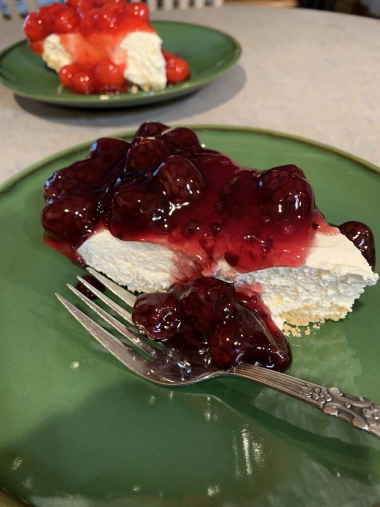 Cheesecake Topped with Pie Filling Flavors