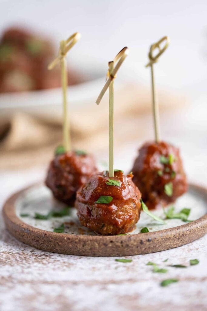 Crockpot BBQ party_meatballs_with_toothpicks Art From My Table