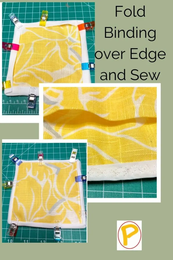 Fold Binding over Edge and Sew