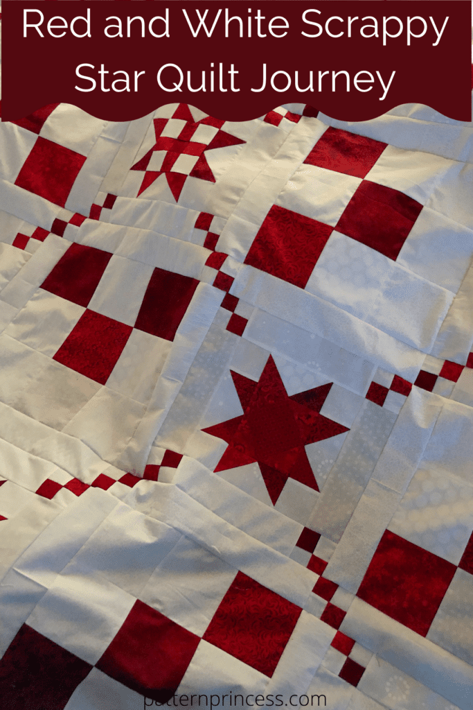 Red and White Scrappy Star Quilt Journey