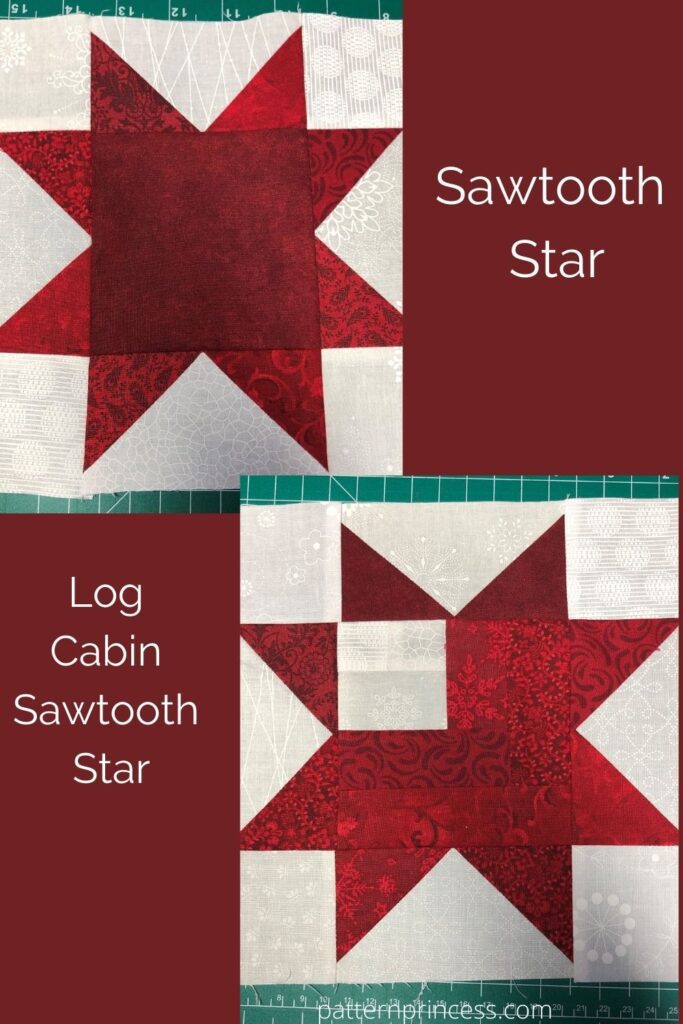 Sawtooth Star and Log Cabin Sawtooth Star