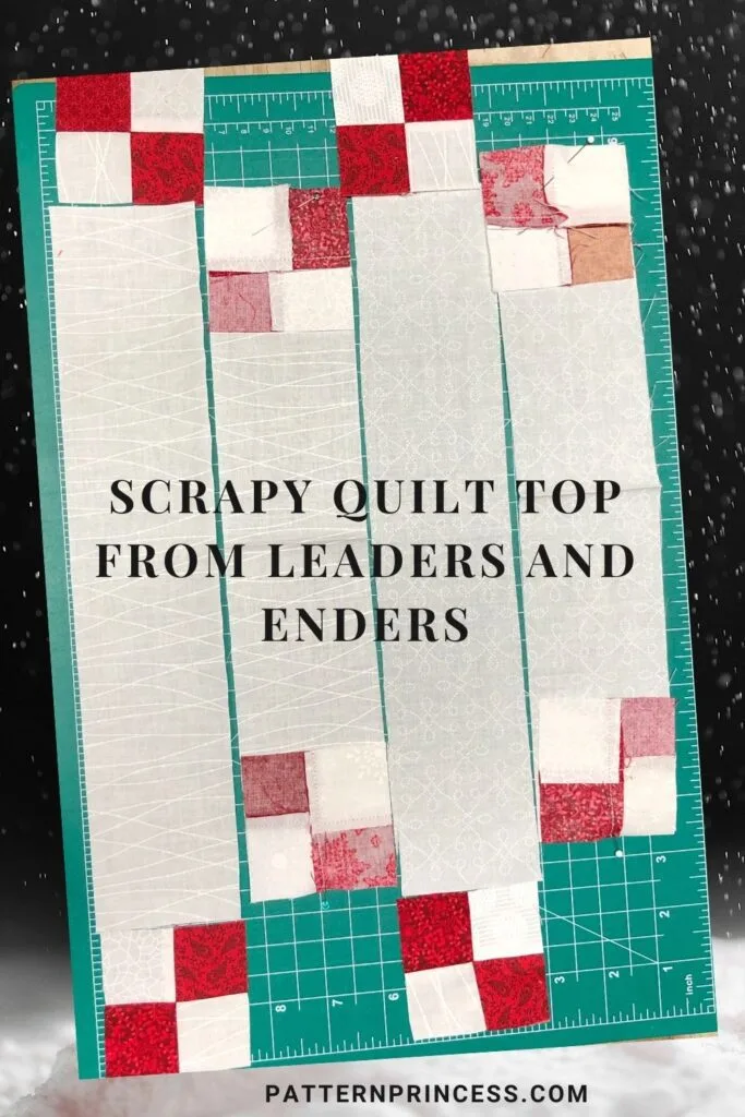 Scrapy quilt top from leaders and enders