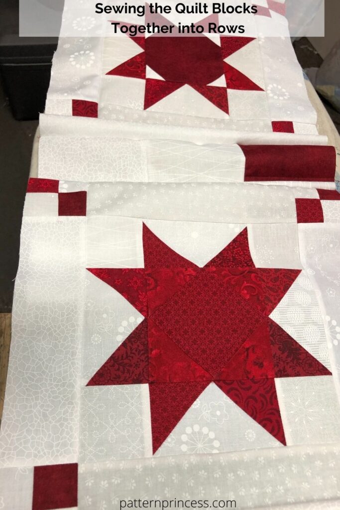 Sewing the Quilt Blocks Together into Rows